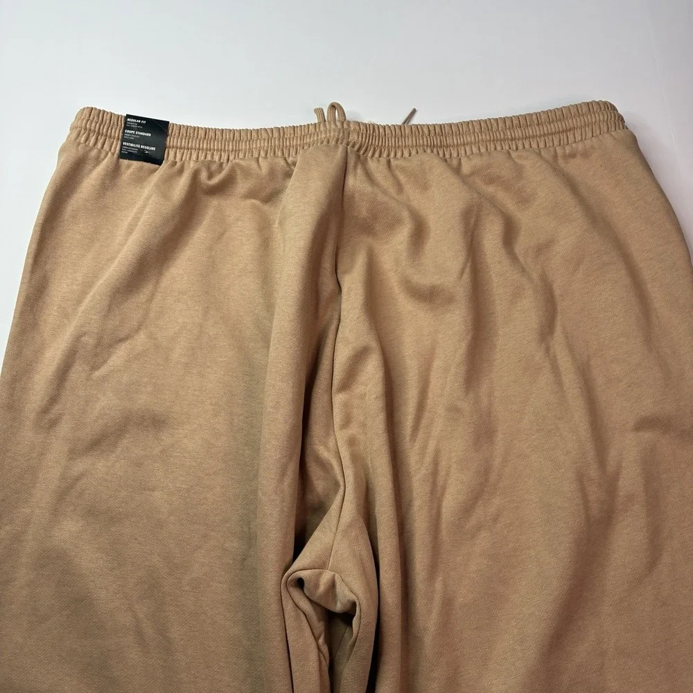 NWT Adidas Feelcozy Sweatpants 3XLT Sandstone Tan Tapered Fleece Joggers JX5665